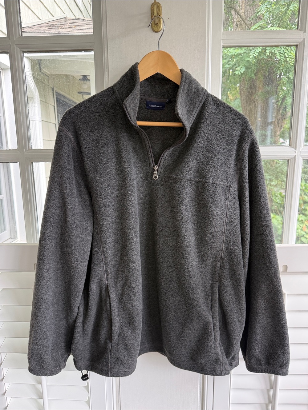 croft & barrow Charcoal Gray Quarter-Zip Fleece Pullover